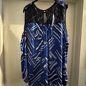 NWT Apt. 9 Royal Blue, Black, White Sleeveless Blouse – Women's Plus 3X